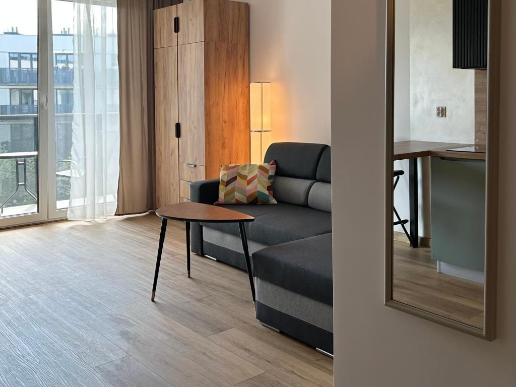 Scandiline Apartment Portovo — pokój z aneksem kuchennym